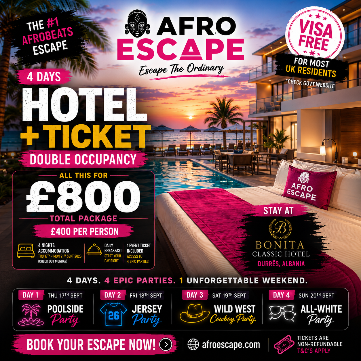 Afro Escape Albania 2026 – Tickets & Packages
